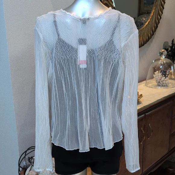 Komarov Sheer White Cardigan - Picture 4 of 5